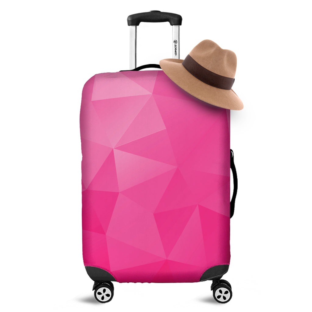 Pink Polygonal Geometric Print Luggage Cover