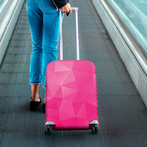 Pink Polygonal Geometric Print Luggage Cover