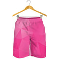 Pink Polygonal Geometric Print Men's Shorts