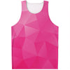 Pink Polygonal Geometric Print Men's Tank Top