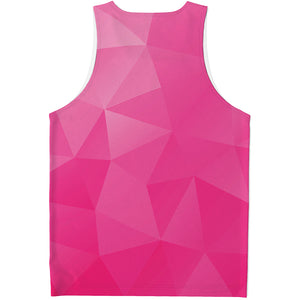 Pink Polygonal Geometric Print Men's Tank Top