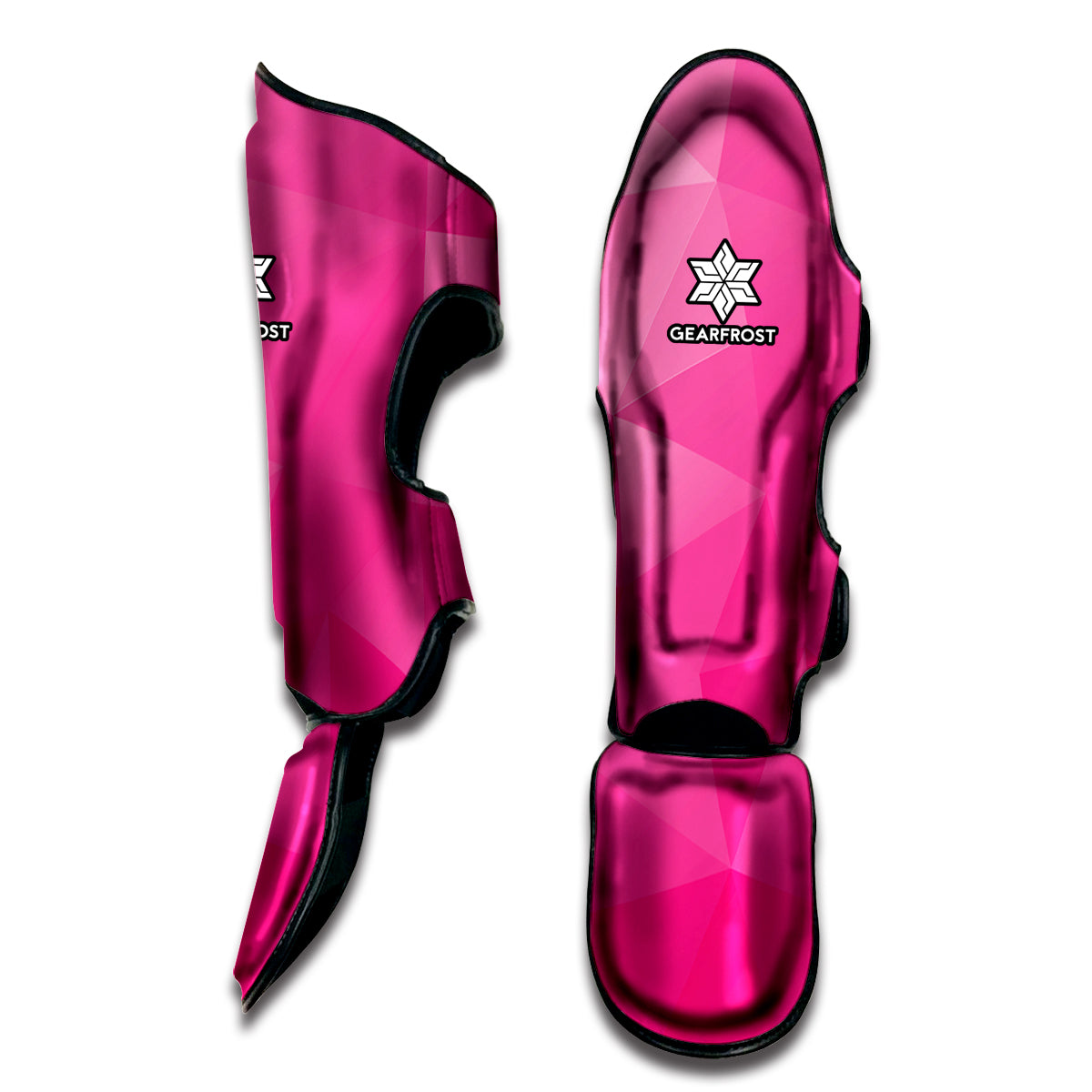 Pink Polygonal Geometric Print Muay Thai Shin Guard