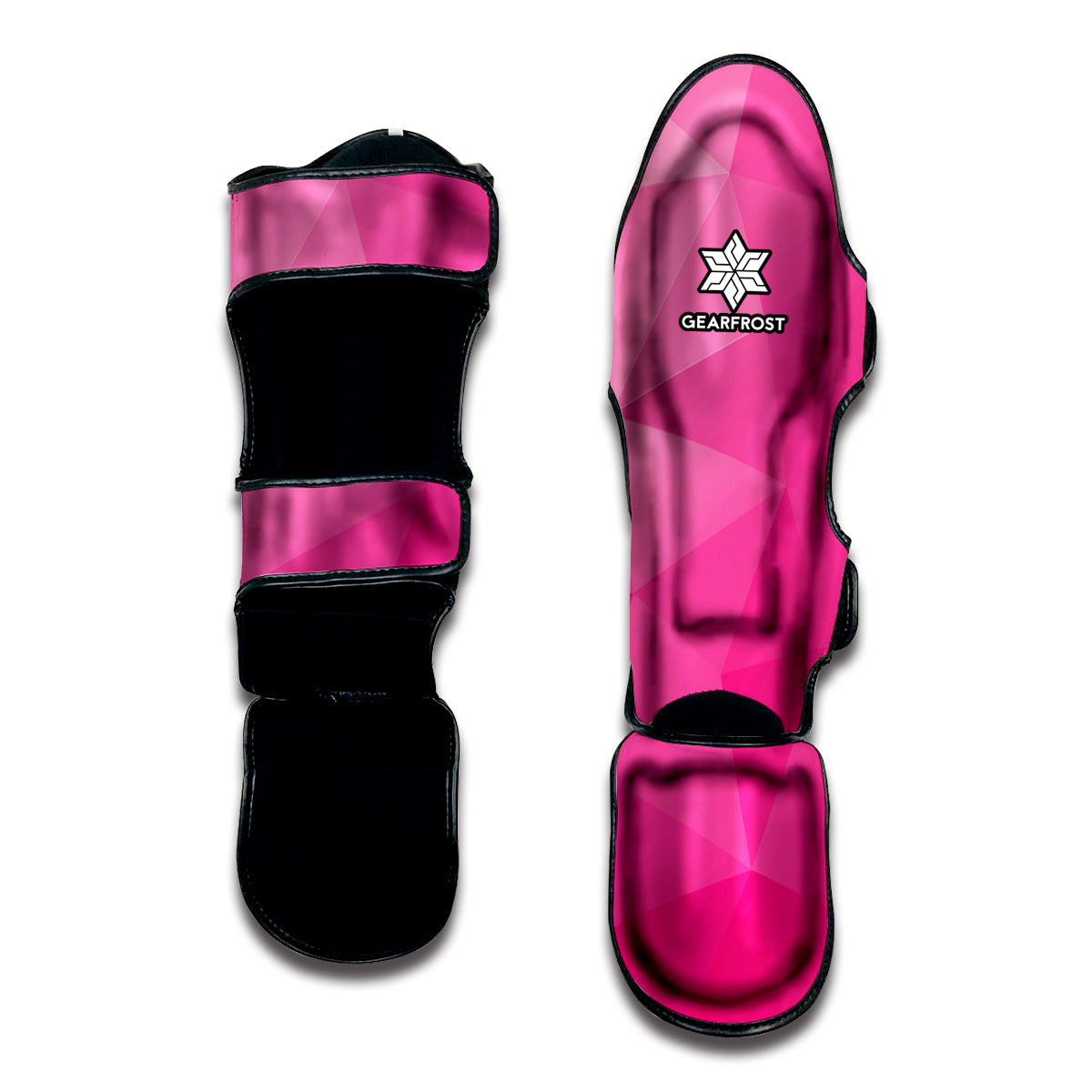 Pink Polygonal Geometric Print Muay Thai Shin Guard