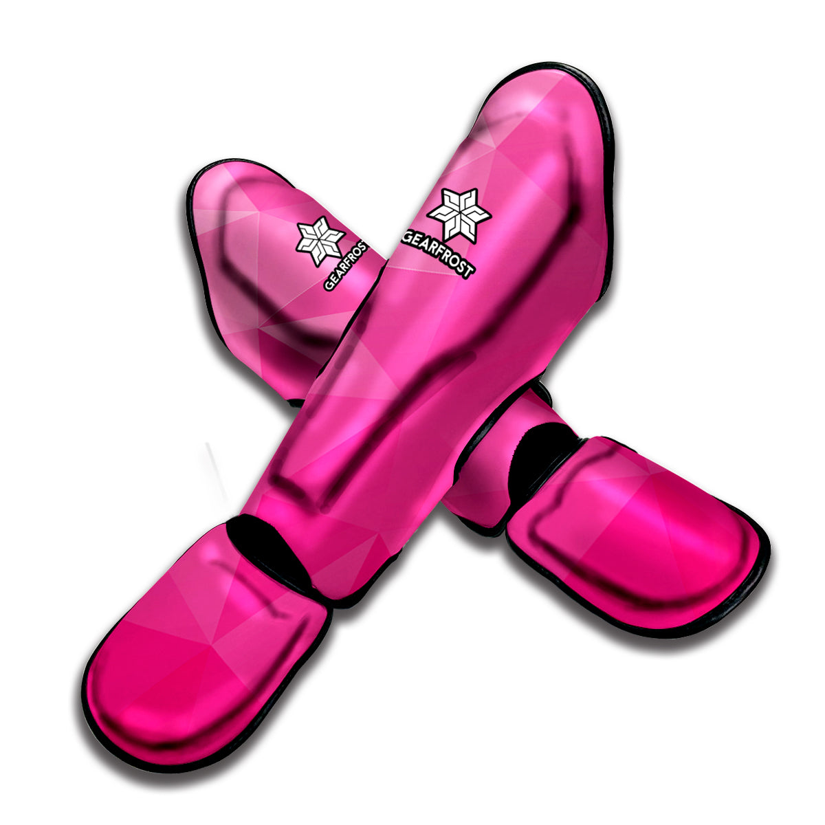 Pink Polygonal Geometric Print Muay Thai Shin Guard