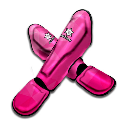 Pink Polygonal Geometric Print Muay Thai Shin Guard