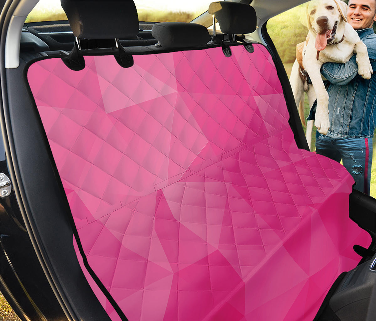 Pink Polygonal Geometric Print Pet Car Back Seat Cover