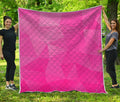 Pink Polygonal Geometric Print Quilt
