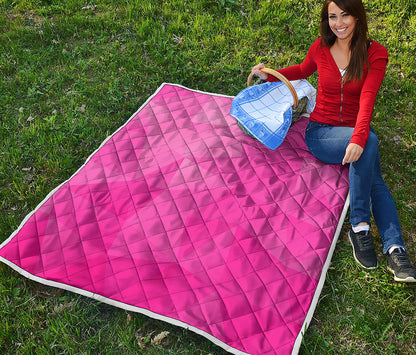 Pink Polygonal Geometric Print Quilt