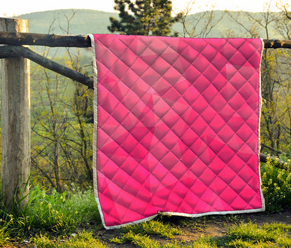 Pink Polygonal Geometric Print Quilt