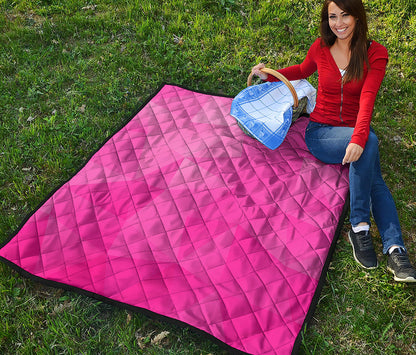 Pink Polygonal Geometric Print Quilt