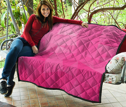 Pink Polygonal Geometric Print Quilt