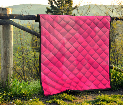 Pink Polygonal Geometric Print Quilt