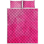Pink Polygonal Geometric Print Quilt Bed Set