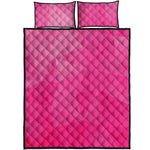 Pink Polygonal Geometric Print Quilt Bed Set