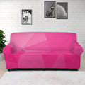 Pink Polygonal Geometric Print Sofa Cover