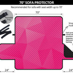 Pink Polygonal Geometric Print Sofa Protector