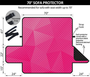 Pink Polygonal Geometric Print Sofa Protector