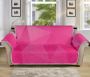 Pink Polygonal Geometric Print Sofa Protector