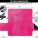 Pink Polygonal Geometric Print Sofa Protector