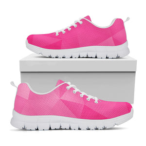 Pink Polygonal Geometric Print White Sneakers