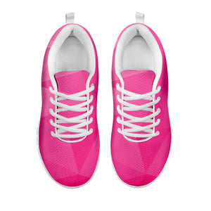 Pink Polygonal Geometric Print White Sneakers