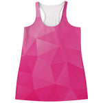 Pink Polygonal Geometric Print Women's Racerback Tank Top