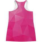 Pink Polygonal Geometric Print Women's Racerback Tank Top