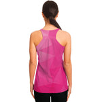 Pink Polygonal Geometric Print Women's Racerback Tank Top