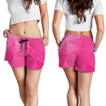 Pink Polygonal Geometric Print Women's Shorts