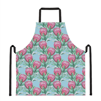 Pink Protea Pattern Print Apron