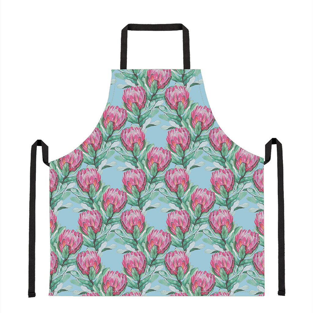 Pink Protea Pattern Print Apron