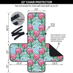 Pink Protea Pattern Print Armchair Protector