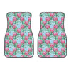 Pink Protea Pattern Print Front Car Floor Mats