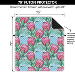 Pink Protea Pattern Print Futon Protector