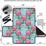 Pink Protea Pattern Print Half Sofa Protector