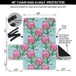 Pink Protea Pattern Print Half Sofa Protector