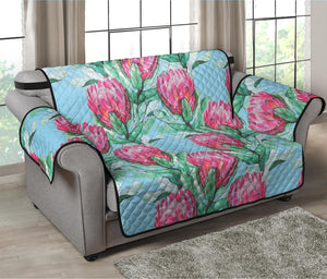 Pink Protea Pattern Print Loveseat Protector