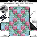 Pink Protea Pattern Print Loveseat Protector