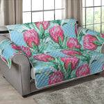 Pink Protea Pattern Print Loveseat Protector