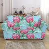 Pink Protea Pattern Print Loveseat Slipcover