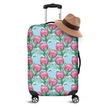 Pink Protea Pattern Print Luggage Cover