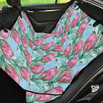 Pink Protea Pattern Print Pet Car Back Seat Cover