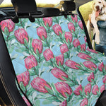 Pink Protea Pattern Print Pet Car Back Seat Cover