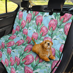 Pink Protea Pattern Print Pet Car Back Seat Cover