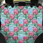 Pink Protea Pattern Print Pet Car Back Seat Cover