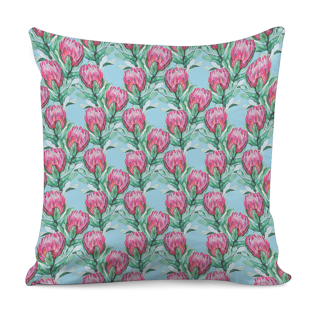 Pink Protea Pattern Print Pillow Cover