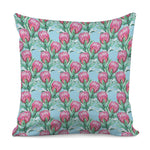 Pink Protea Pattern Print Pillow Cover