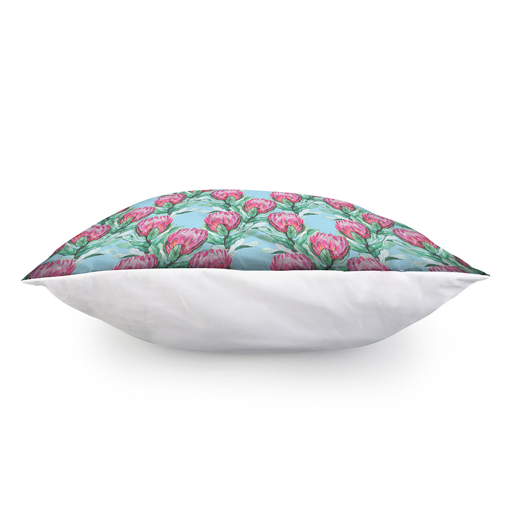 Pink Protea Pattern Print Pillow Cover