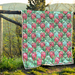 Pink Protea Pattern Print Quilt