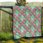 Pink Protea Pattern Print Quilt